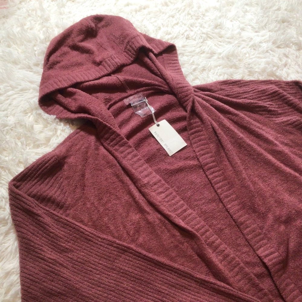 NWT Barefoot Dreams Cozy Chic Lite Hooded Relaxed Cardi Berry 3X XXXL Soft Plus - Picture 5 of 6